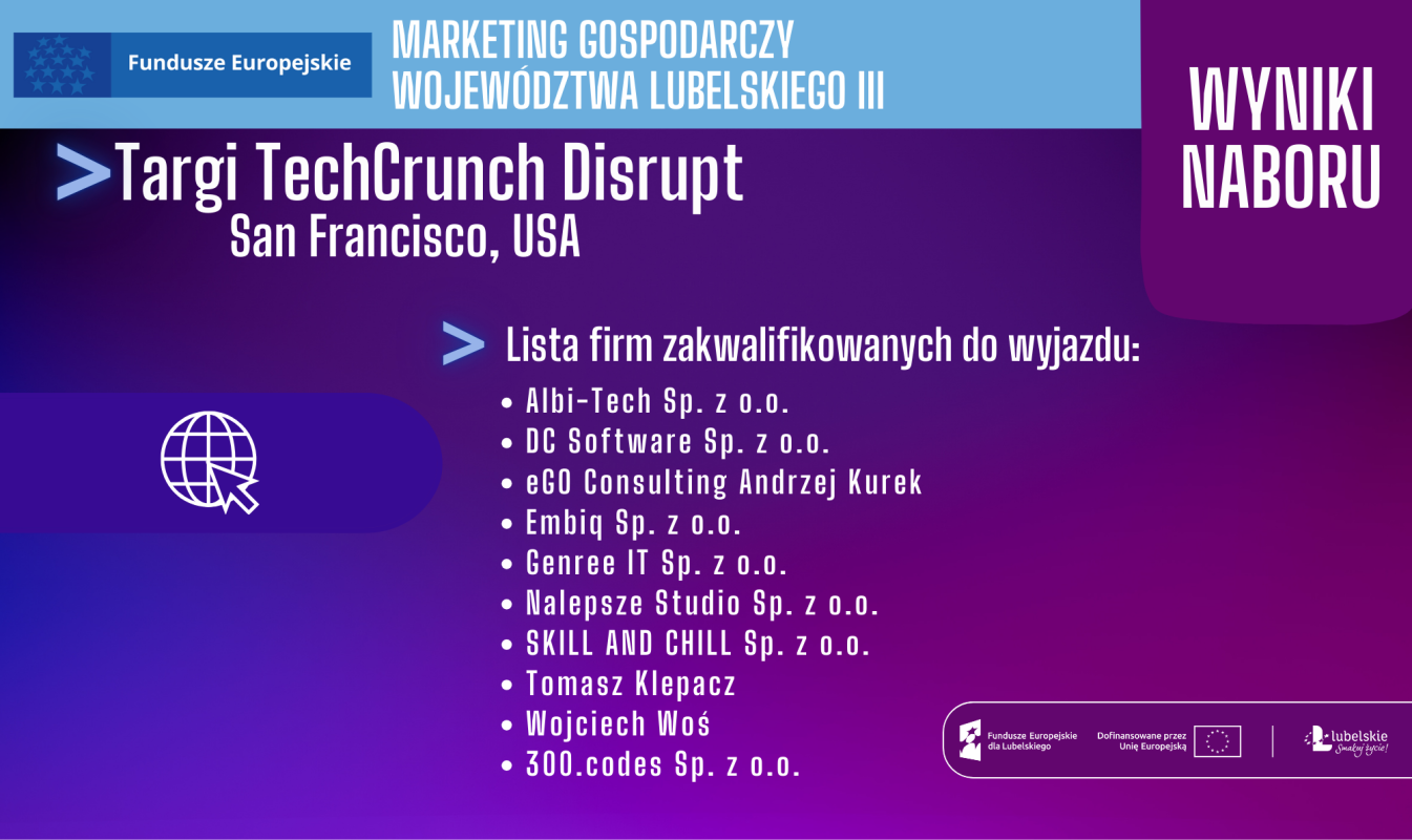 WYNIKI NABORU! Targi TechCrunch Disrupt 2024