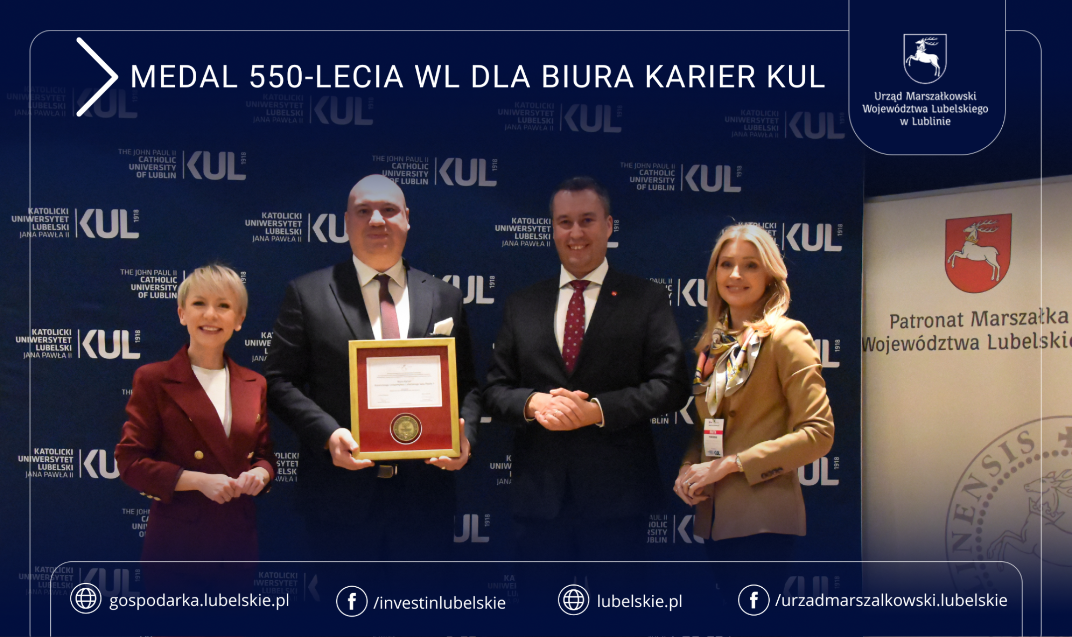 Biuro Karier KUL otrzymało Medal 550-lecia Województwa Lubelskiego