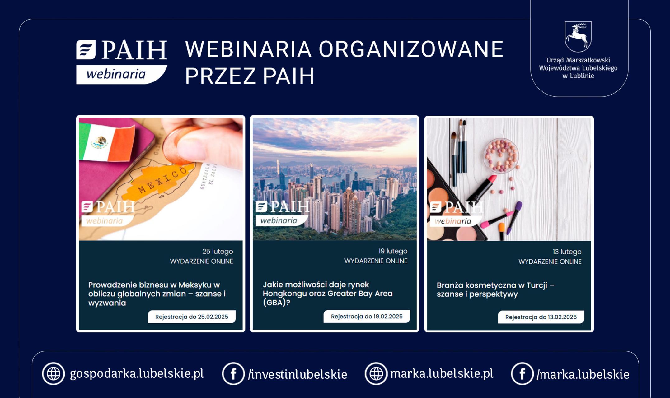 Webinaria organizowane przez PAIH - luty 