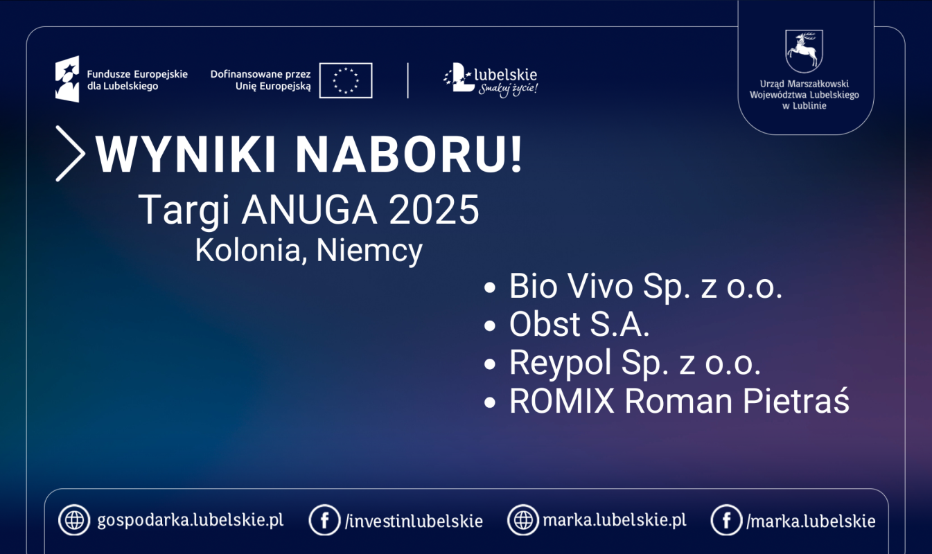 WYNIKI NABORU! Targi ANUGA 2025