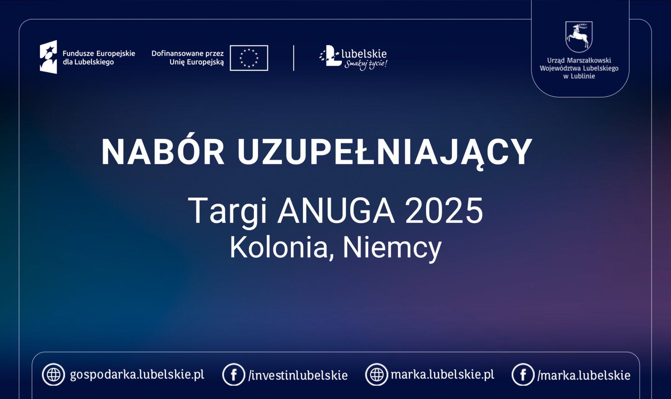 NABÓR UZUPEŁNIAJĄCY! TARGI ANUGA 2025