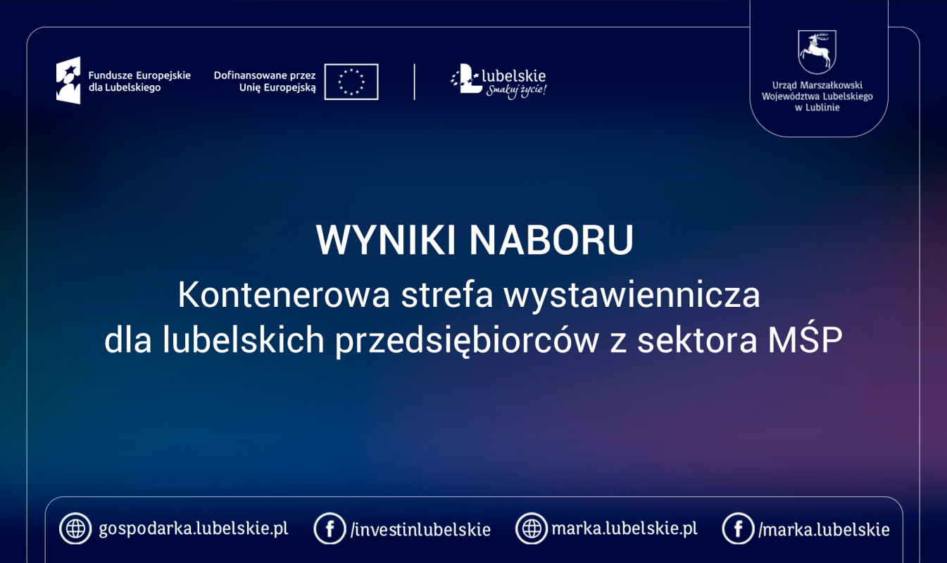 WYNIKI NABORU. Kontenerowa strefa wystawiennicza dla lubelskich przedsiębiorców z sektora MŚP