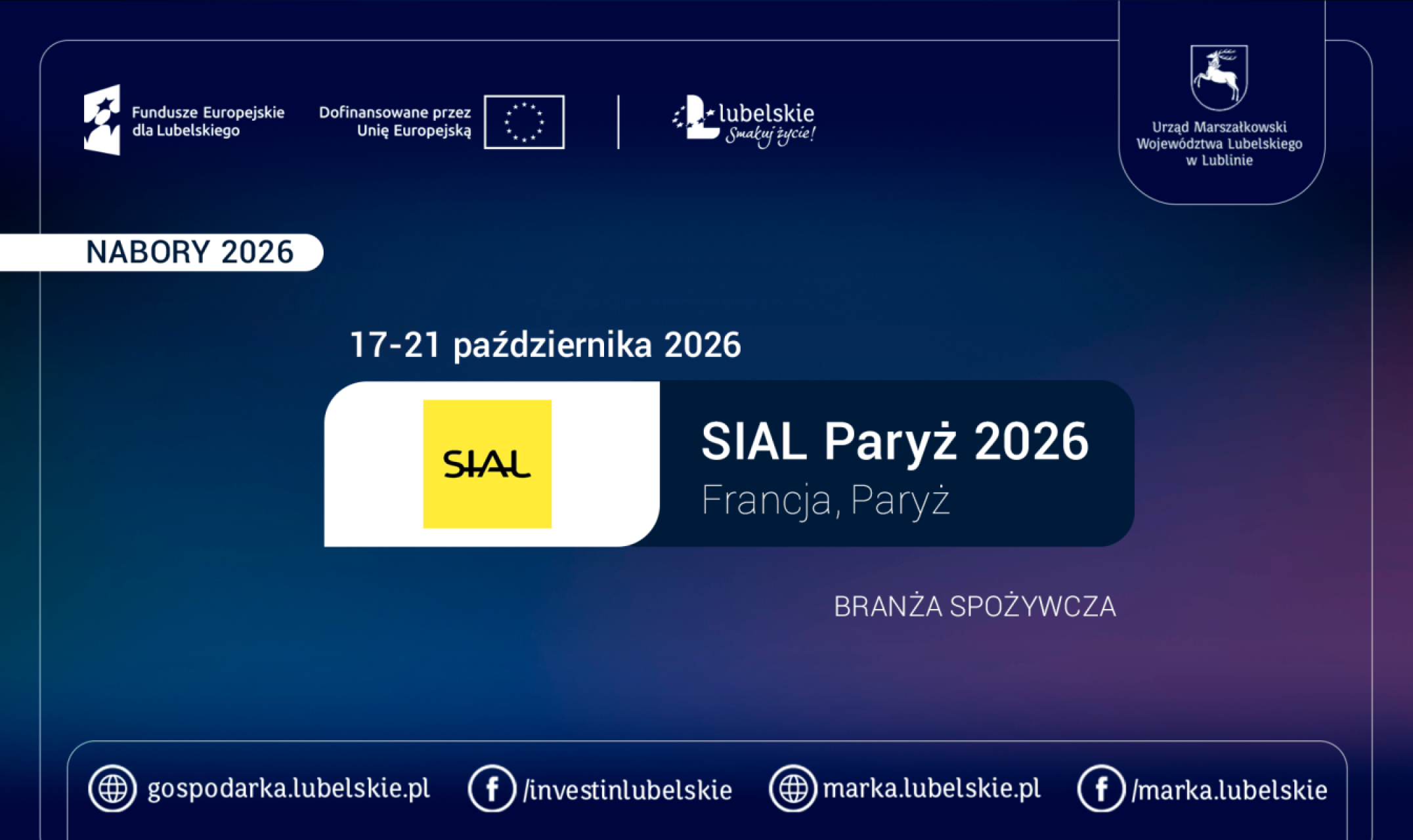 WYNIKI naboru uzupełniającego. Wydarzenie targowo-wystawiennicze SIAL Paryż 2026